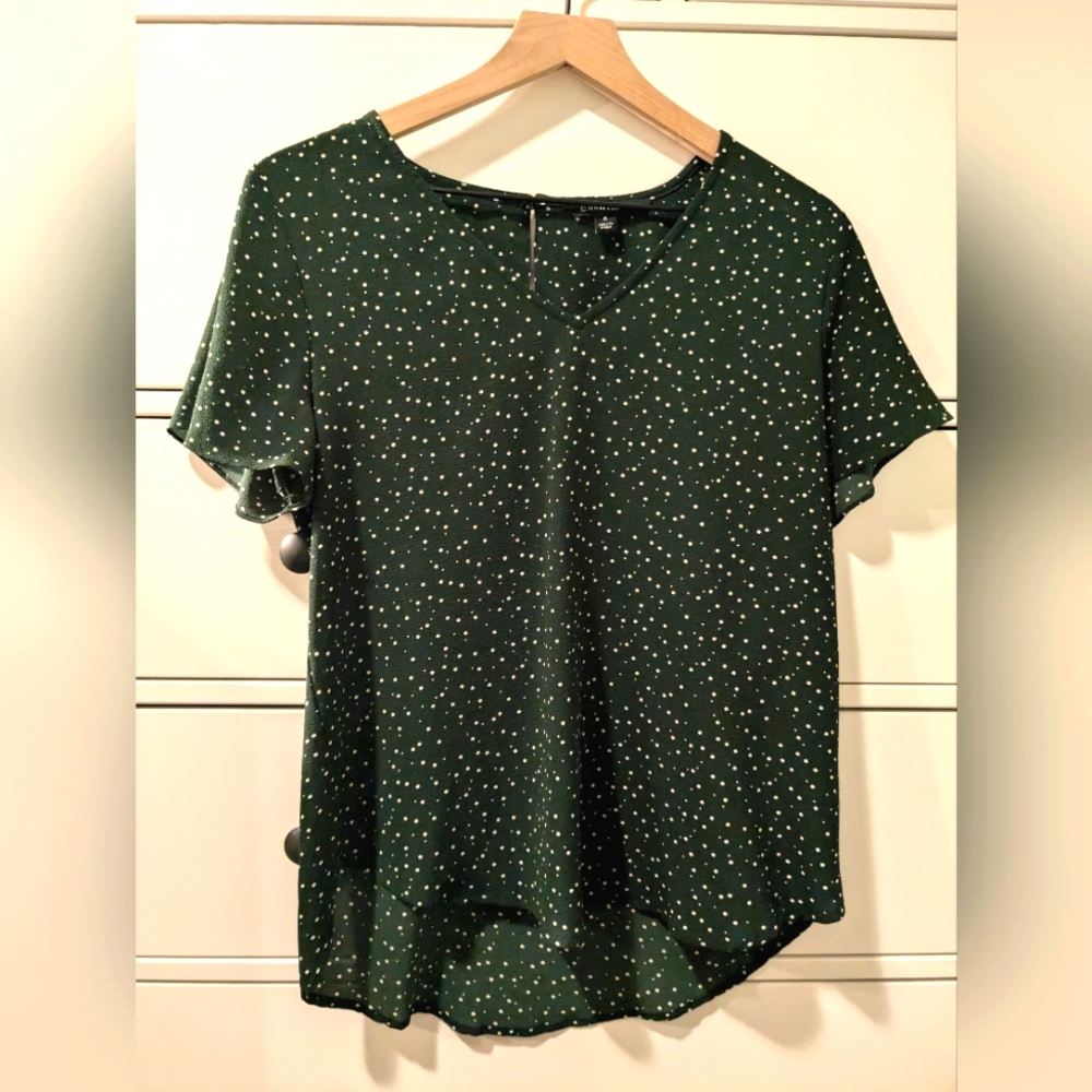 41 Hawthorn Zari V-Neck Flutter Sleeve Blouse Size Medium